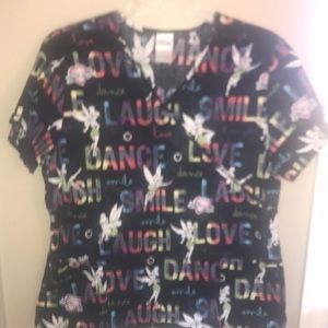 Tinkerbell Scrub Top, size XL